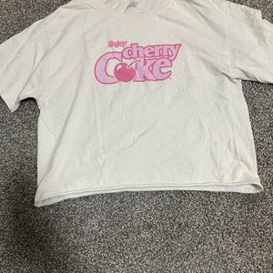 Cherry Coke Women's Crop Top - Cream and Pink